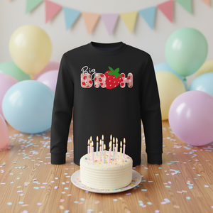 T-shirt à manches longues Big Strawberry pour enfants, unisexe, col rond, imprimé numérique - Product Image 3