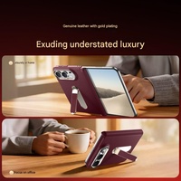 Étuis pour téléphone portable en cuir PU pour iPhone Duo avec protection à 360° °   Coque rigide de protection antichoc avec support magnétique et charnière