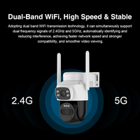 OEM Factory OKAM Pro APP IP66 Kamera CCTV, kamera keamanan rumah tanpa kabel lensa ganda 360 layar ganda Mini 5G Wifi