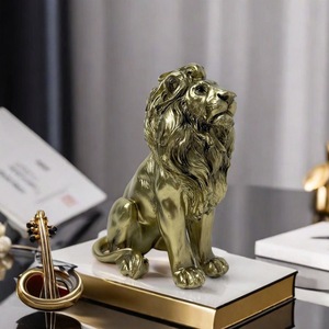 Art Knick-knacks estatua de León moderna escultura de animales de lujo objetos decorativos para sala de estar estudio decoración de pasillo de entrada - Product Image 3