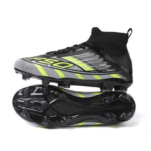 Chaussures de football respirantes en tricot à logo personnalisé OEM, crampons de football FG montants pour hommes, femmes et jeunes, pour l'entraînement et les matchs - Product Image 3