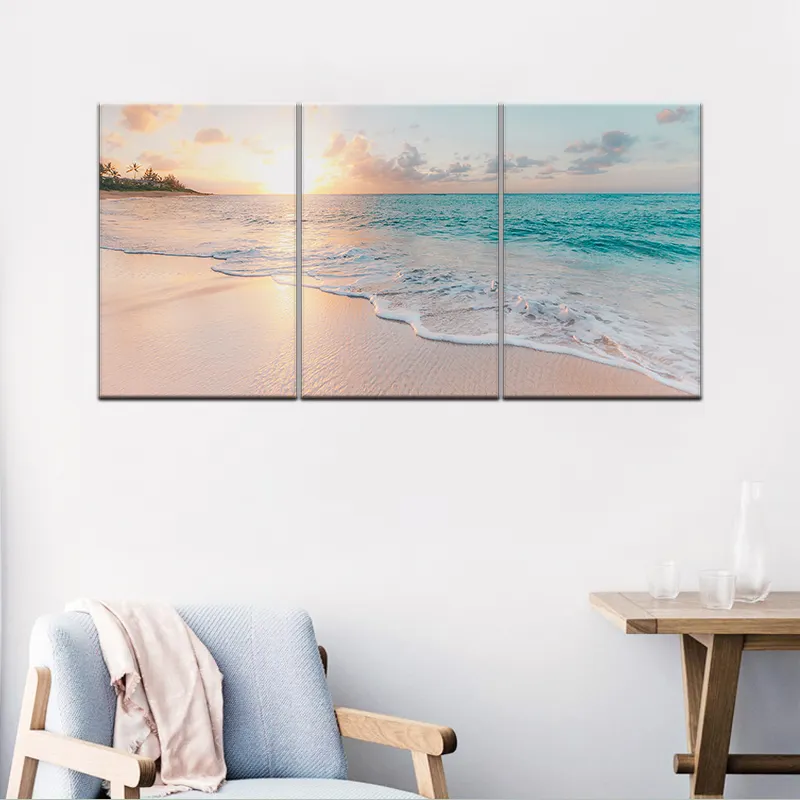 3 Piece Canvas Wall Art for Living Room Bedroom Home Artwork Paintings seascape picture print canvas and poster store supply