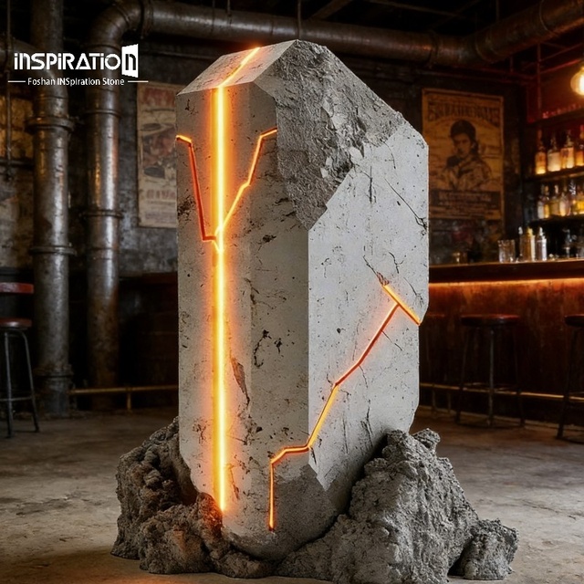 Glowing INSpiration Stone Garden Arch for Entrance & Pathway-Moldable Fiberglass Translucent Stone Extreme Weather Resistant