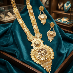 Wholesale Floral Design 14K 18K 24K Gold Filled <b>Long</b> <b>Necklaces</b> Set Fashion Jewelry with Link Chain Brass Gold Plated Jewelry Set - Product Image 2
