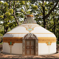Yurt mongol à quatre couches et quatre saisons, type cloche, en toile de coton et PVC, imperméable, coupe-vent, résistant aux déchirures et aux UV