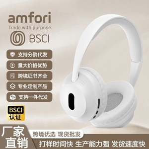 Over-Ear Headphones Type-C Charging 5.3 Battery 4-8 Hours Call Voice <b>Control</b> Music <b>Gaming</b> Black White - Product Image 2