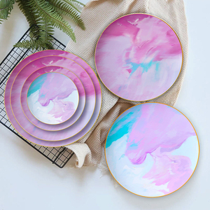 <span class=keywords><strong>2021</strong></span>ขอบทองพรรคบนโต๊ะอาหารจานแต่งงานเป็นกลุ่มที่ดีที่สุดสีขาวกระดูกจีนชุดอาหารค่ำ - Product Image 2