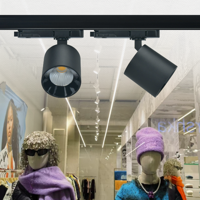 Track Rail Light System Adjustable Focus Commercial Lighting System Ceiling Recessed Track Rail Led Cob Light