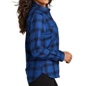 <span class=keywords><strong>Chemise</strong></span> <span class=keywords><strong>femme</strong></span> personnalisée à manches longues, boutonnée, avec poche, bleu et noir à <span class=keywords><strong>carreaux</strong></span>, en flanelle décontractée, coupe ajustée, style décontracté - Product Image 3