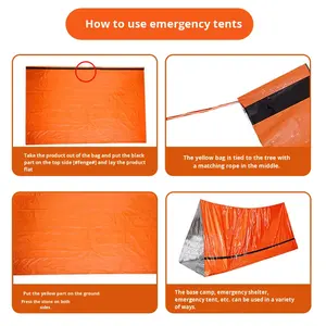 Draagbare outdoor camping warme slaapzak Koudbestendig Vochtbestendig nooddeken Aluminiumfolie Driehoekstent voor buiten - Product Image 4