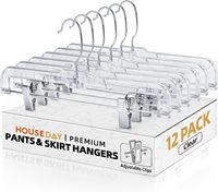 AINARE Cintres à clips transparents écologiques et réglables pour magasins de vêtements - Pantalons, jupes, jeans