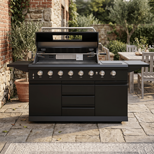 Îlot de cuisine extérieur modulaire <span class=keywords><strong>en</strong></span> acier inoxydable 304 de haute qualité pour <span class=keywords><strong>barbecue</strong></span> 8 brûleurs – Indispensable pour jardin et terrasse - Product Image 2