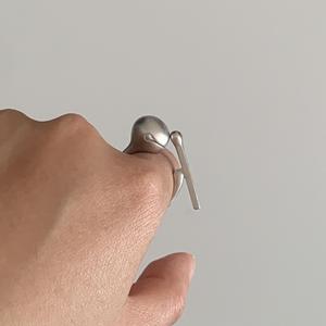 Bague en argent pur S925 avec coquille de bois, design créatif de niche pour soulager les chocs et accumuler le mérite pour les travailleurs - Product Image 3