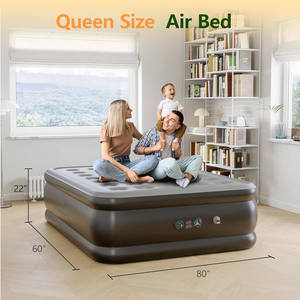 Colchón de Aire <span class=keywords><strong>Inflable</strong></span> Personalizado de 36 Bobinas, de Tela Flocada y PVC, para Camping, con Bomba Integrada, Matelas Gonflable - Product Image 4