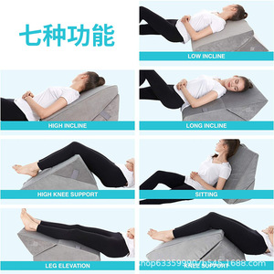 Almohada triangular de espuma viscoelástica Du Babo para mujeres embarazadas y cojín de soporte lumbar para personas mayores con uso como cabecera - Product Image 3