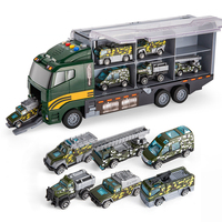 Ensemble de jouets camions de pompiers en plastique à friction, véhicule d'ingénierie multifonctionnel, voiture de transport pour jeu intérieur pour enfants de 5 à 7 ans