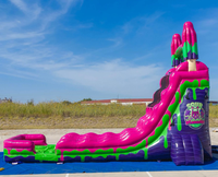 Toboggan aquatique gonflable commercial double piste Sour Splashdown de 22 pieds, équipement de location certifié CE, garantie de 3 ans, taille personnalisable