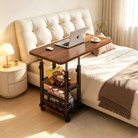 Table d'appoint mobile à hauteur réglable, bureau portable pour lit, petite table d'écriture pour ordinateur portable pour chambre à coucher, idéale pour l'étude et le travail
