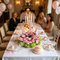 Support floral pour allée de mariage - Rose et Hortensia réalistes au toucher - Composition au sol discrète pour cérémonie