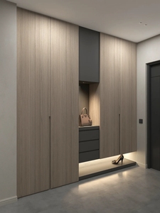 <span class=keywords><strong>Armadio</strong></span> per Scarpe Integrato Senza Maniglie, Ecologico, in Noce Massello, per Ingresso Villa di Lusso e Spazi Mudroom - Product Image 2