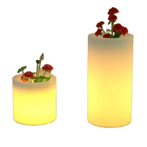 Beleuchteter Blumentopf führte Blumentopf mit LED-Beleuchtung weiß transparenter Blumentopf moderne Pflanz vase