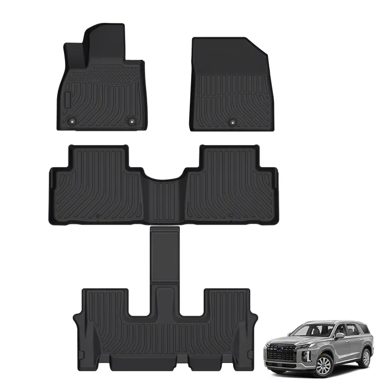 Tapis tout temps Lhd Tapis de sol 3D Tpe Tapis de sol pour Hyundai Palisade 2020 2023 2024 Tapis de voiture