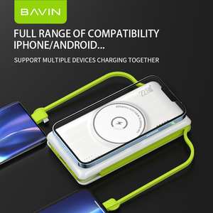 BAVIN <span class=keywords><strong>Powerbank</strong></span> 22.5W personalizzato <span class=keywords><strong>20000</strong></span> mAh Wireless Fast Charging <span class=keywords><strong>20000</strong></span> mah Power Bank con cavi per telefono PC067 - Product Image 4