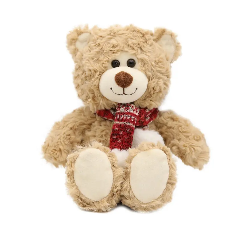 New Design Wholesale Price Christmas Plush Toy Bear Toy Birthday Gift Doll Wearing Scarf Teddy Bear
