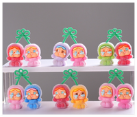 Poupée bébé pleureuse en résine miniature colorée avec flocage, figurine 3D miniature, charme lapin fille, jouet surprise pour enfants, sac chanceux