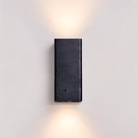 Applique Murale Carrée LED Moderne Wabi Sabi en Travertin Noir – Lampe Murale Simple pour Appartement, Hôtel, Décoration de Chevet, Petite Lumière Murale