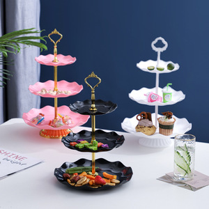 Support de table à dessert à 3 niveaux pour gâteau Assiette de service aux fruits pour la décoration de gâteaux de mariage - Product Image 3