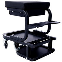 Asiento Mecánico Rodante TWS con Bandeja para Herramientas, Capacidad de 300 lb, Negro Pulido, Giratorio 360°, GAPSTL006