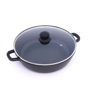 <span class=keywords><strong>Aluminium</strong></span> moulé sous pression 20cm 24cm 28cm 32cm Revêtement <span class=keywords><strong>en</strong></span> granit Wok Pot Casserole peu profonde - Product Image 1