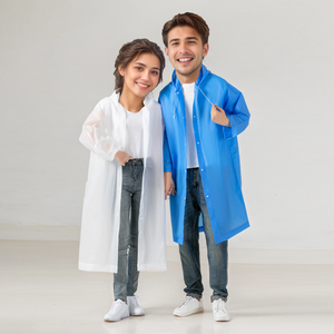Imperméable jetable pas cher Haoya en PEVA avec capuche, 140g, extra épais, imperméable, une pièce, long, unisexe - Product Image 2