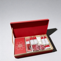 Boîte cadeau personnalisée à couvercle rabattable avec ruban, emballage en carton pour ensemble cosmétique, vente en gros de produits de soin de la peau