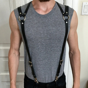 Correas de cuero Pu nueva moda al por mayor de ocio para hombres correa de hombro diseño ajustable ropa interior Sexy tirantes abrazadera - Product Image 3