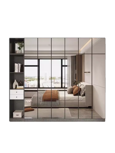 <span class=keywords><strong>Armario</strong></span> para el hogar, dormitorio, vestidor <span class=keywords><strong>con</strong></span> <span class=keywords><strong>espejo</strong></span> de moda, luz de lujo, Panel Simple moderno de madera contrachapada, gabinete combinado para dormitorio principal - Product Image 5