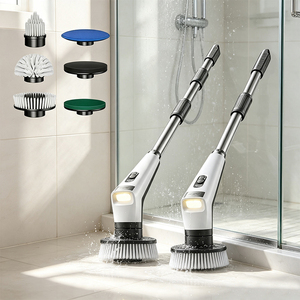 <span class=keywords><strong>Brosse</strong></span> <span class=keywords><strong>de</strong></span> <span class=keywords><strong>nettoyage</strong></span> <span class=keywords><strong>électrique</strong></span> avec 4 têtes <span class=keywords><strong>de</strong></span> <span class=keywords><strong>brosse</strong></span>, manche long extensible, construction en plastique, sans fil, rechargeable, <span class=keywords><strong>pour</strong></span> usage domestique et <span class=keywords><strong>salle</strong></span> <span class=keywords><strong>de</strong></span> <span class=keywords><strong>bain</strong></span> - Product Image 5