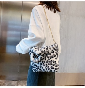 Bella Ragazza di Spalla Della Peluche Del Leopardo Borse del Tote di Crossbody Catena della <span class=keywords><strong>Pelliccia</strong></span> Del Faux Borsa - Product Image 5