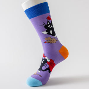 Nouvelles Chaussettes <span class=keywords><strong>Tendance</strong></span> Automne Hiver pour Hommes – Chaussettes Longues en Coton Série Chat, Décontractées et Amusantes, Jacquard – Vente en Gros - Product Image 6