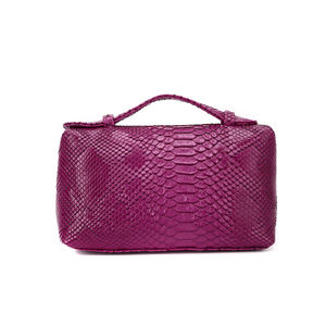 Sac de maquillage en cuir véritable pour femmes, sac cosmétique de luxe, trousse de toilette de voyage - Product Image 3