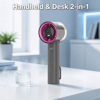 Ventilateur portable d'extérieur 13000 tr/min sans balais, 100 vitesses de vent, 1800 mAh, rechargeable par USB, affichage numérique, pliable, autonomie 6-8h