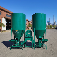 Mélangeur d'aliments LIANHENONGMU pour fermes porcines et avicoles, machine intégrée à double tambour, auto-amorçante, sans poussière, avec broyage et stockage, 2T par heure