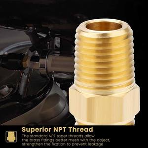 ข้อต่อทองเหลืองแท้แบบหกเหลี่ยม ขนาด 1/4 NPT x 1/4 NPT ตัวผู้ สำหรับเชื่อมต่อท่อทองเหลืองหนา - Product Image 4