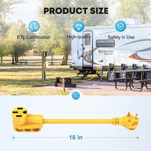 Adaptador de Cable de Alimentación para RV de Alta Resistencia, de 30 Amperios Macho a 50 Amperios Hembra, Convertidor Eléctrico para RV de 50 Amperios - Product Image 2