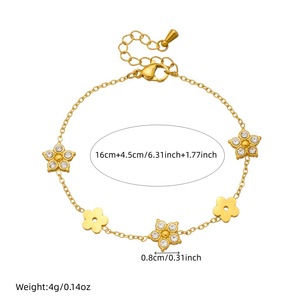 Flower Gold Plated Jewelry <b>Set</b> With Diamond Accents For Women Everyday Wear - Product Image 4