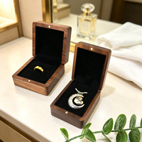 Boîte à bijoux en noyer noir à couvercle solide, bords entièrement finis, pour colliers, pendentifs, ras-de-cou, bracelets, boîte de rangement, boîte cadeau
