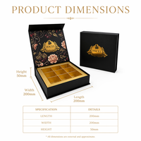 Boîte d'emballage de chocolat de luxe BONROY, boîte cadeau en carton rigide avec feuille d'or magnétique, 9 compartiments, boîte à chocolat