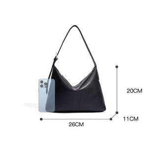 Borsa Tote di alta qualità in pelle di vacchetta di grande capacità di alta qualità nuova borsa a tracolla da <span class=keywords><strong>donna</strong></span> in vera pelle - Product Image 4