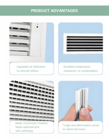 Aérateur électrique avec télécommande, volet oscillant multi-angles, montage au plafond, sans condensation, anti-jaunissement, taille personnalisée